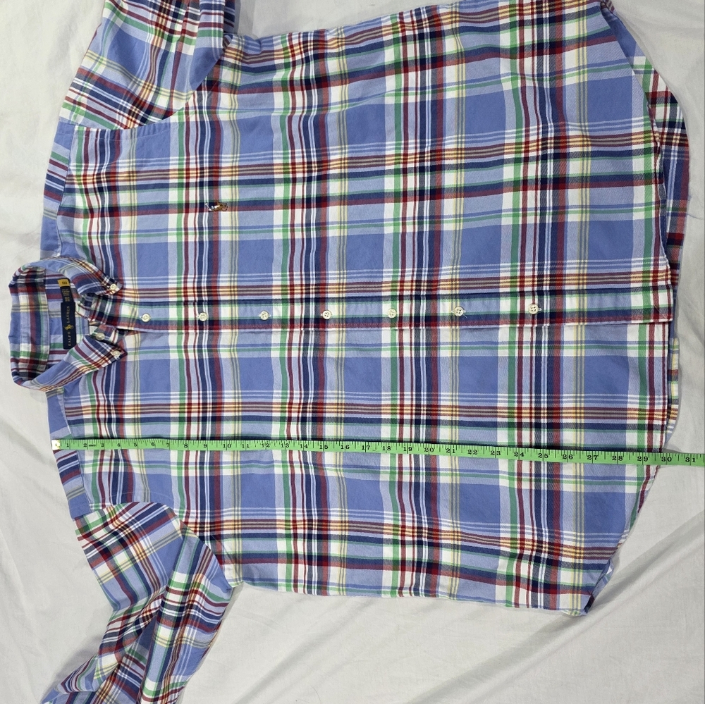 Ralph Lauren Extra Big Multicolor Plaid Long Sleeve Button Down Shirt. 1XB - Picture 8 of 9